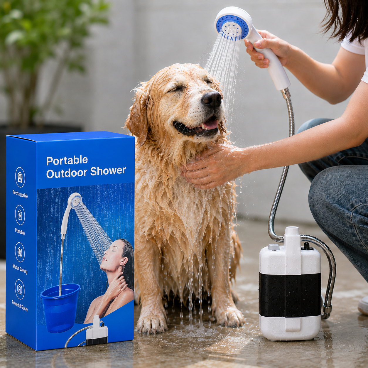 Ducha Portátil Recargable | Ahorra Agua y Limpia Donde Quieras