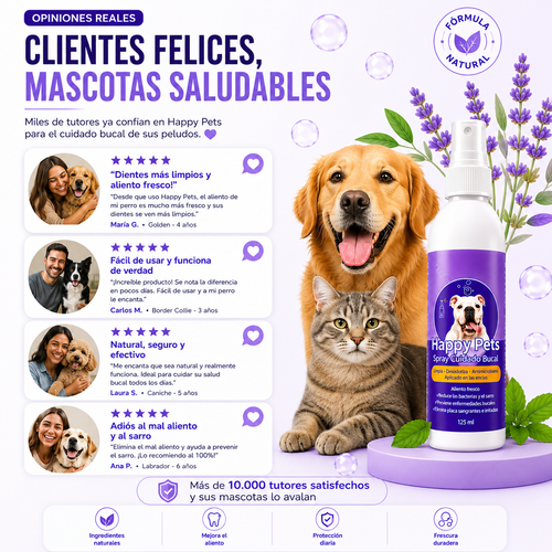 Happy Pets - Enjuague Bucal para Mascotas 120ml