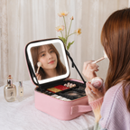 Cosmetiquera Organizadora con Espejo LED y Compartimentos