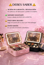 Cosmetiquera Organizadora con Espejo LED y Compartimentos