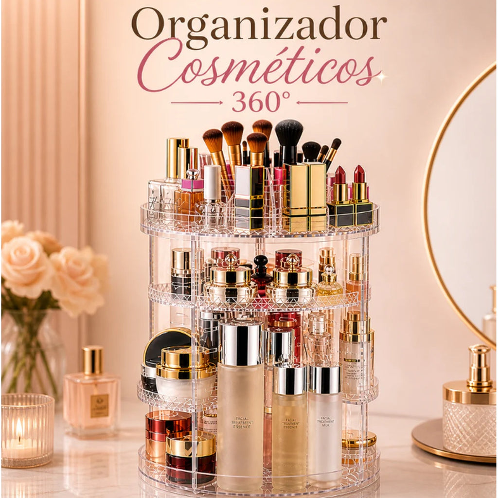 ORGANIZADOR DE MAQUILLAJE EN ACRILICO 360°